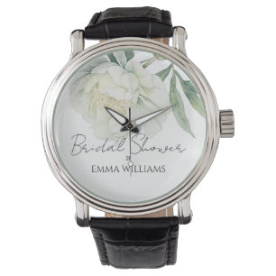 Watercolor Peony Flower Bridal Shower Watch