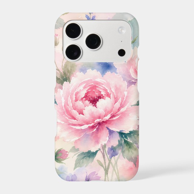 Watercolor Peony Flower Case-Mate iPhone Case (Back)