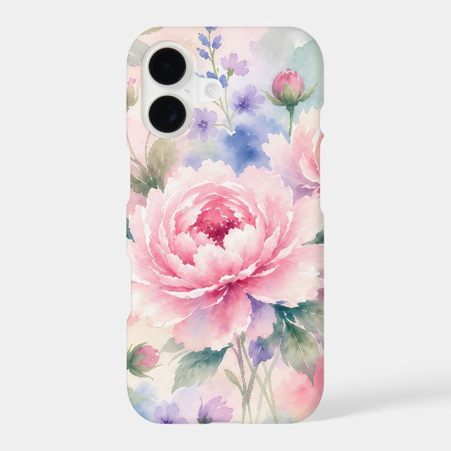 Watercolor Peony Flower Case-Mate iPhone Case (Back)