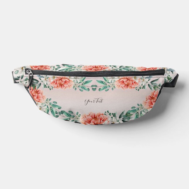 Watercolor Peony Flower Fanny Pack (Lay Down)