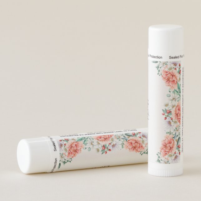Watercolor Peony Flower Lip Balm (Rotated Right)