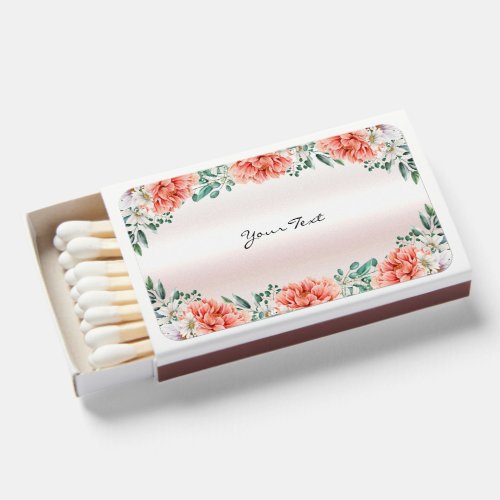 Watercolor Peony Flower Matchboxes