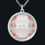 Watercolor Peony Flower Necklace<br><div class="desc">Beautiful Watercolor Peony Flower Necklace</div>
