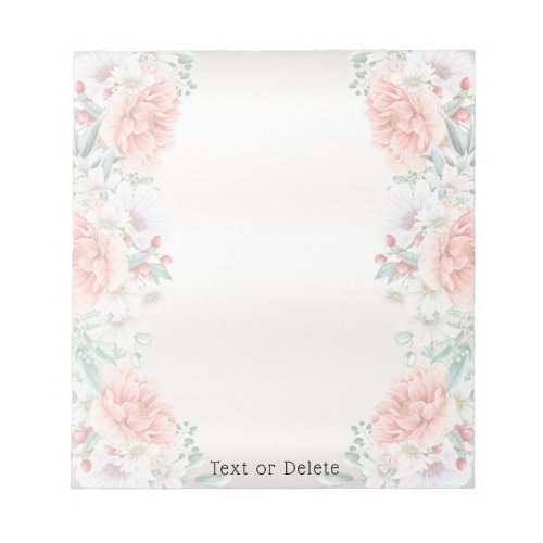 Watercolor Peony Flower Notepad