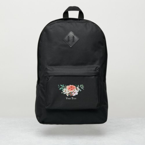 Watercolor Peony Flower Port Authority Backpack