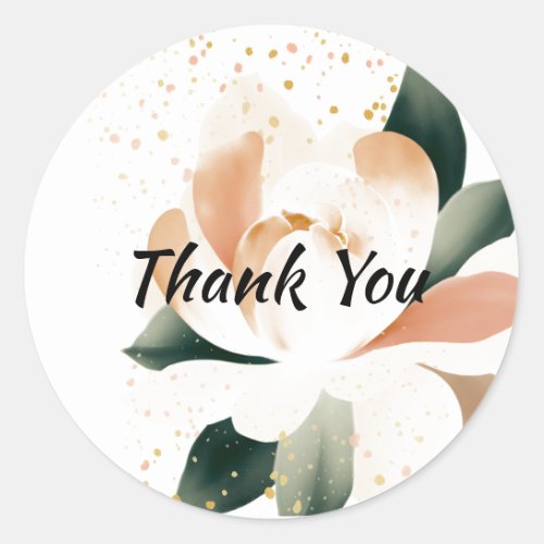 Watercolor Peony Gold Speckled Sticker