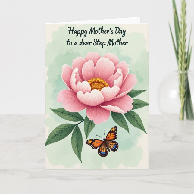 Watercolor Peony Mothers Day Card (Front)