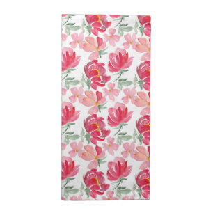 Watercolor Peony Pattern Cloth Napkin