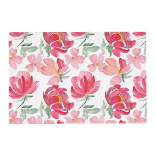 Watercolor Peony Pattern Placemat