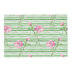 watercolor peony placemat