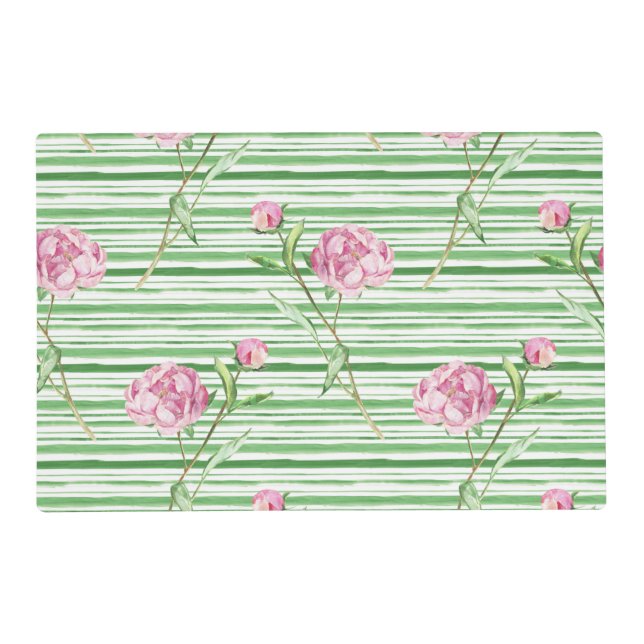 watercolor peony placemat (Front)