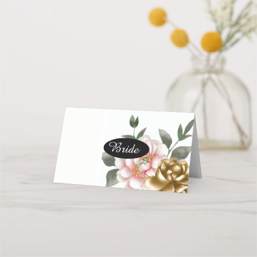 Watercolor Peony Table Seating Numbers Place Card