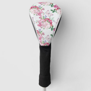 watercolor peony,watercolor butterfly golf head cover