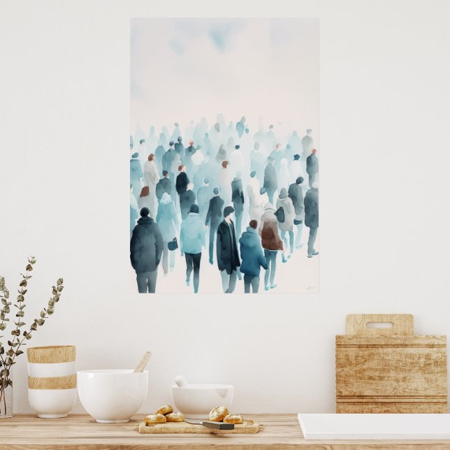 Watercolor people art poster (Kitchen)