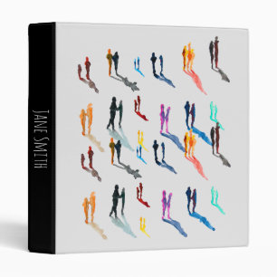 Watercolor people figure art 3 ring binder