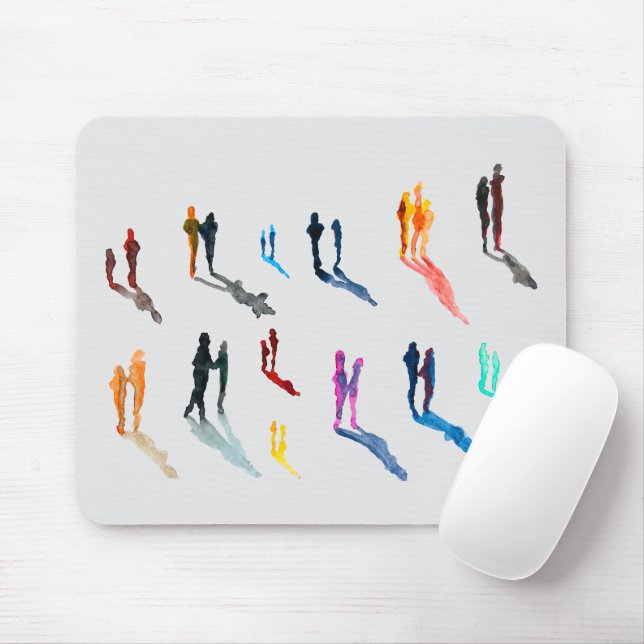 Watercolor people figure art mouse pad (With Mouse)