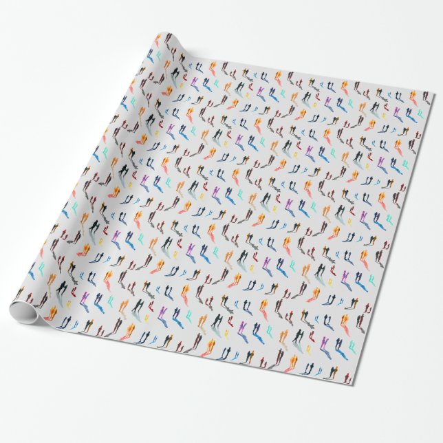 Watercolor people figure art wrapping paper (Unrolled)