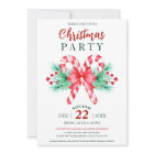 Watercolor Peppermint Candy Cane Christmas Party