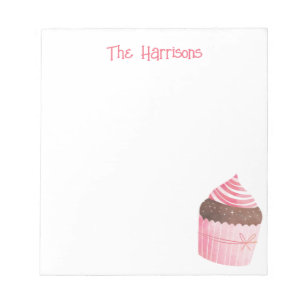 Watercolor Peppermint Cupcake Christmas Notepad