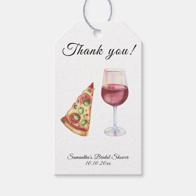 Watercolor Perfect Pair Bridal Shower Thank You Gift Tags (Front)