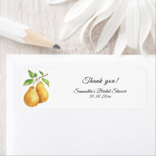 Watercolor Perfect Pear Bridal Shower Label