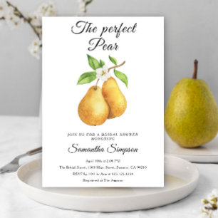 Watercolor Perfect Pear Floral Bridal Shower Invitation
