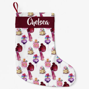 Watercolor Perfume Bottles Small Christmas Stocking