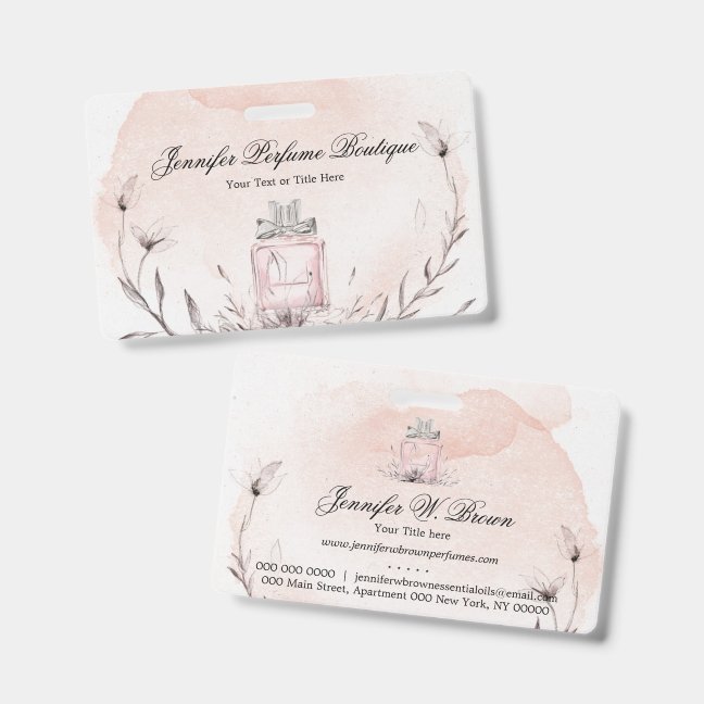 Watercolor Perfume Floral Essential Fragrance Badge