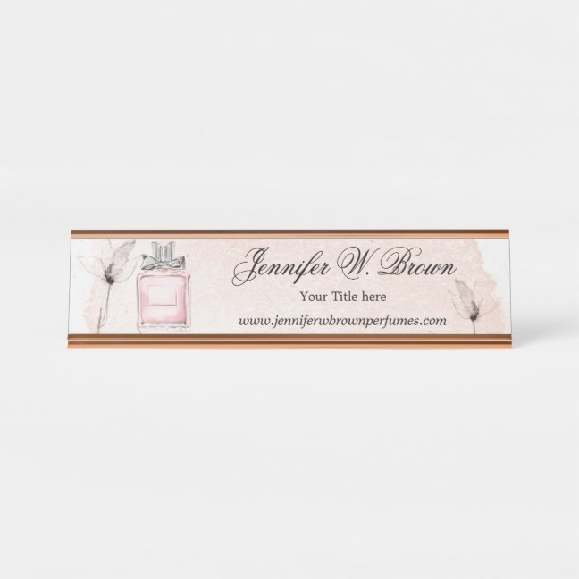 Watercolor Perfume Fragrance Brand Desk Name Plate
