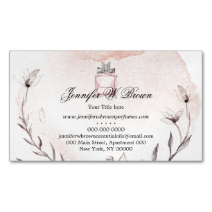 Watercolor Perfume Fragrance Business Card Magnet