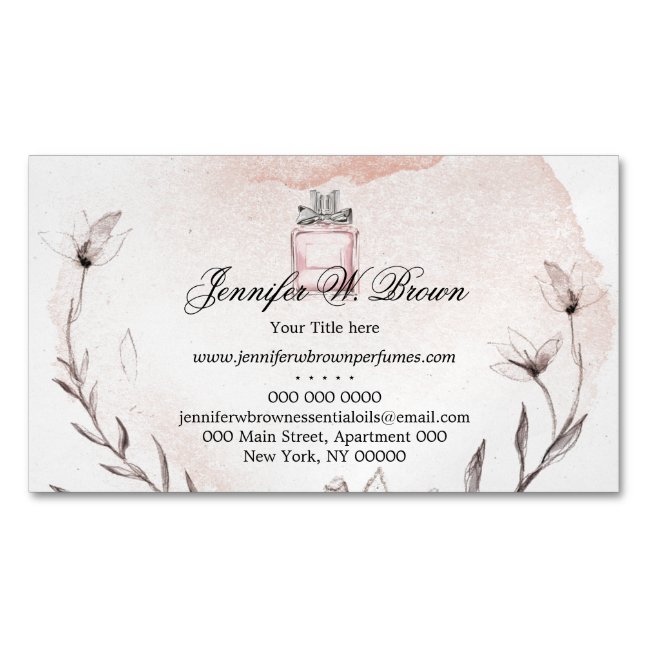 Watercolor Perfume Fragrance Business Card Magnet