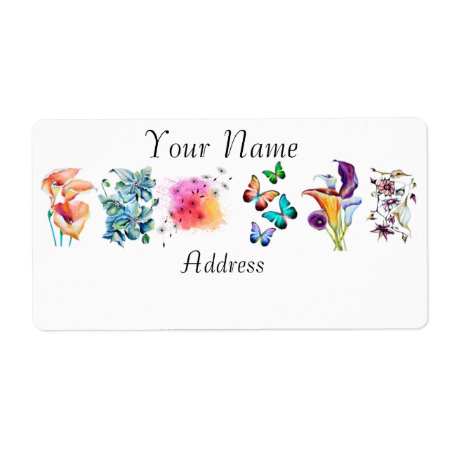 Watercolor Perrenials Gardening Lover  Label (Front)