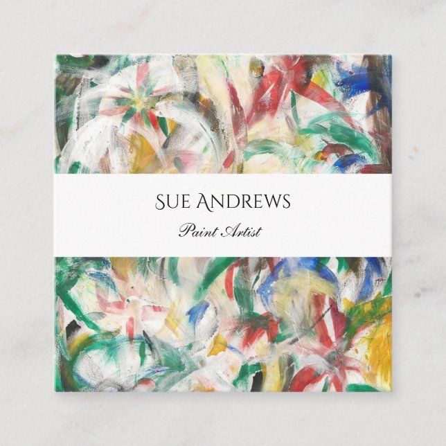 Watercolor Personalized Artist Business Card (Front)