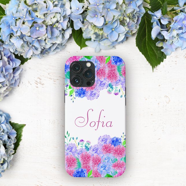 Watercolor Personalized Colorful Hydrangea Case-Mate iPhone Case (Creator Uploaded)