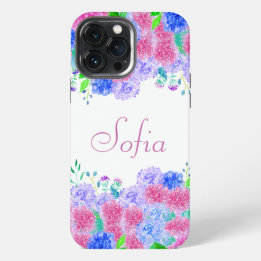 Watercolor Personalized Colorful Hydrangea iPhone 13 Pro Max Case
