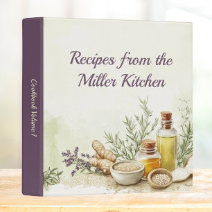 Watercolor Personalized Family Recipe Binder