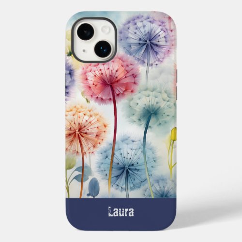 Watercolor Personalized Floral Dandelions Case_Mate iPhone 14 Plus Case