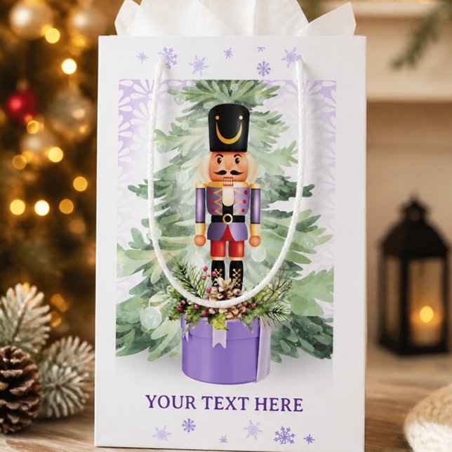 Watercolor Personalized Lavender Nutcracker Small Gift Bag (Creator Uploaded)