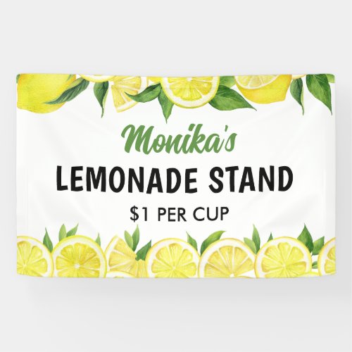 Watercolor Personalized Lemonade Stand Banner