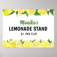 Watercolor Personalized Lemonade Stand