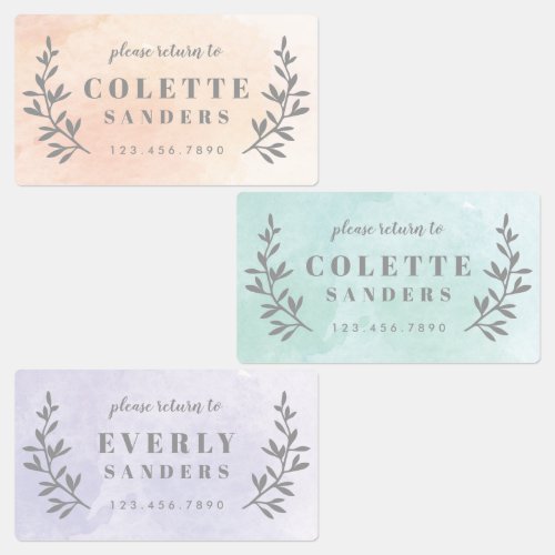 Watercolor Personalized Name Labels