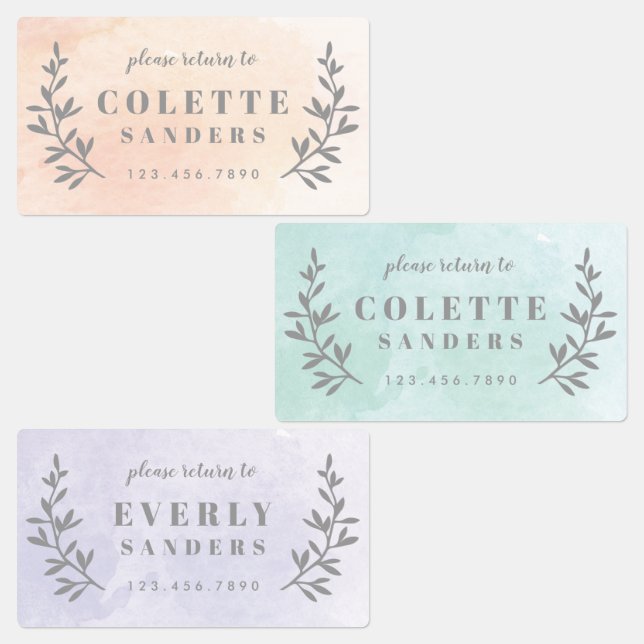 Watercolor Personalized Name Labels (Group)
