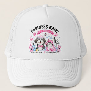 Watercolor Personalized Pet Grooming Trucker Hat