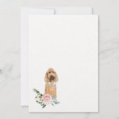 Watercolor Pet Dog Floral Rose Invitation (Back)