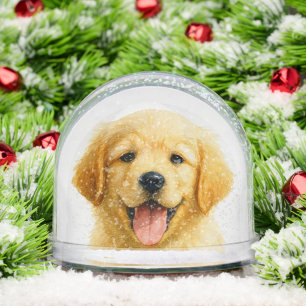 Watercolor Pet Dog Portrait Keepsake Snow Globe