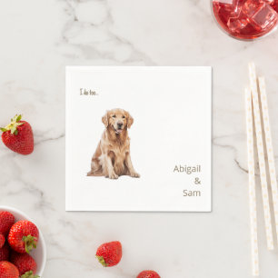 Watercolor Pet Image Wedding Napkins