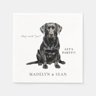 Watercolor Pet Let's Party Wedding Reception Napkins