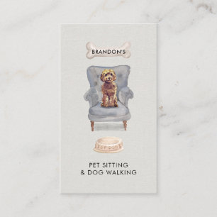 Watercolor Pet Sitter Dog Walker Business Card
