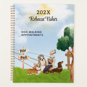 Watercolor Pet Sitting, Dog Walking, Grooming Planner