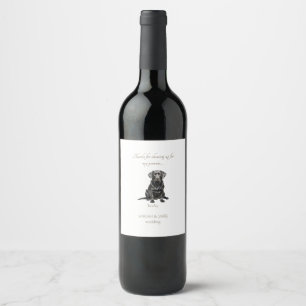 Watercolor Pet Wedding Favor Thank You III Wine Label